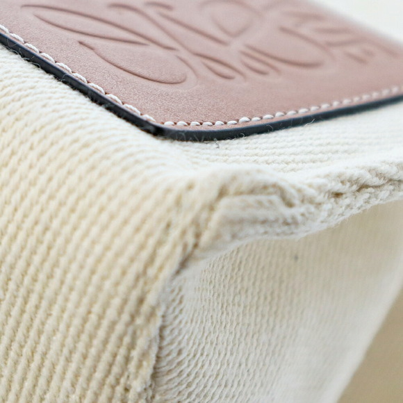 Loewe Cushion Tote Bag Shoulder Leather Brown Ivory White Tan Logo - Picture 6 of 9